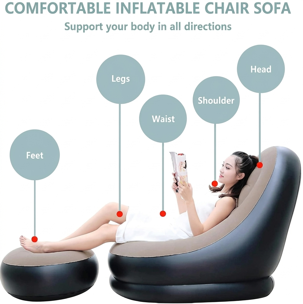 Inflatable Sofa Chair with Footstool