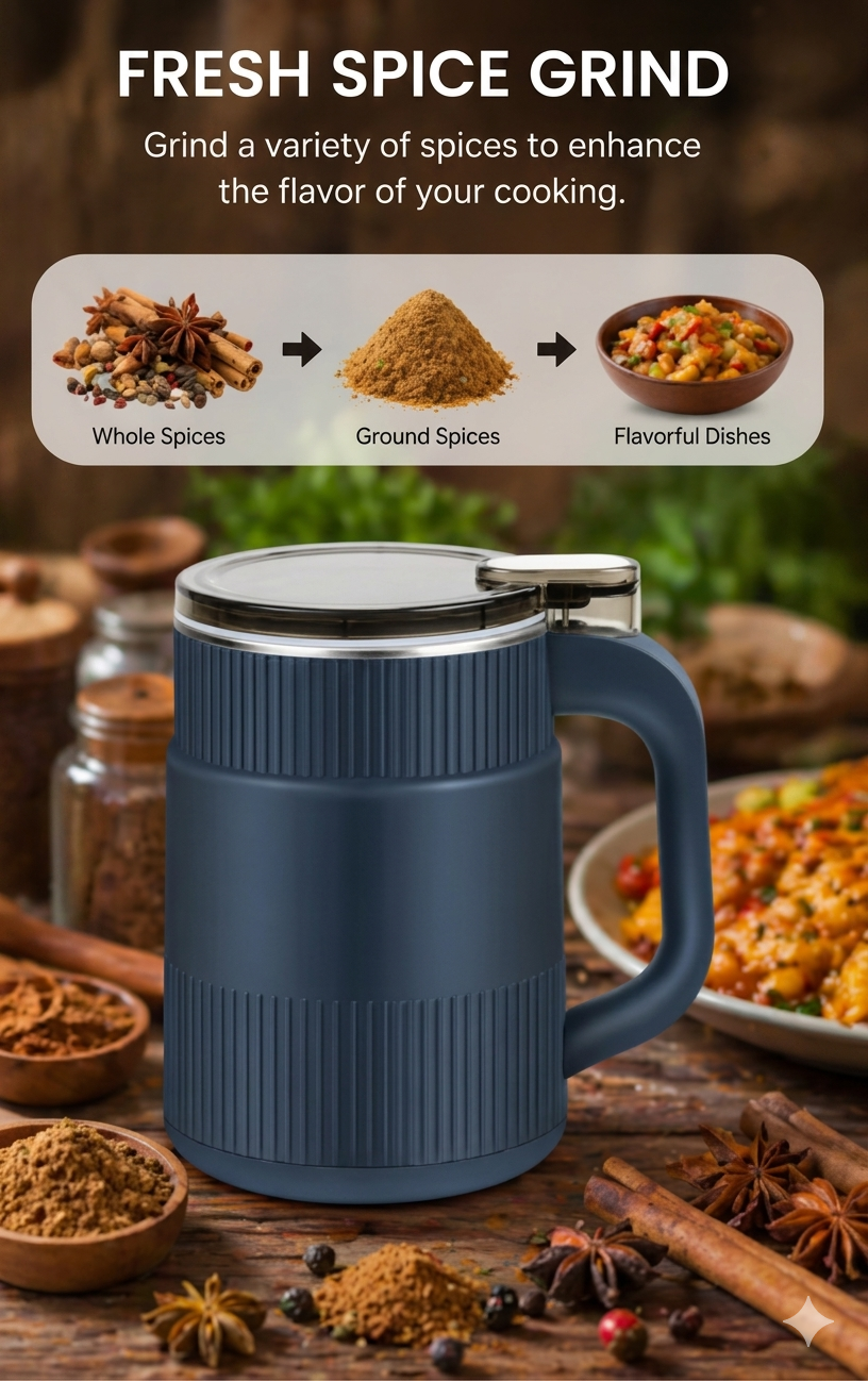 MEZON Portable Electric Spice & Coffee Grinder