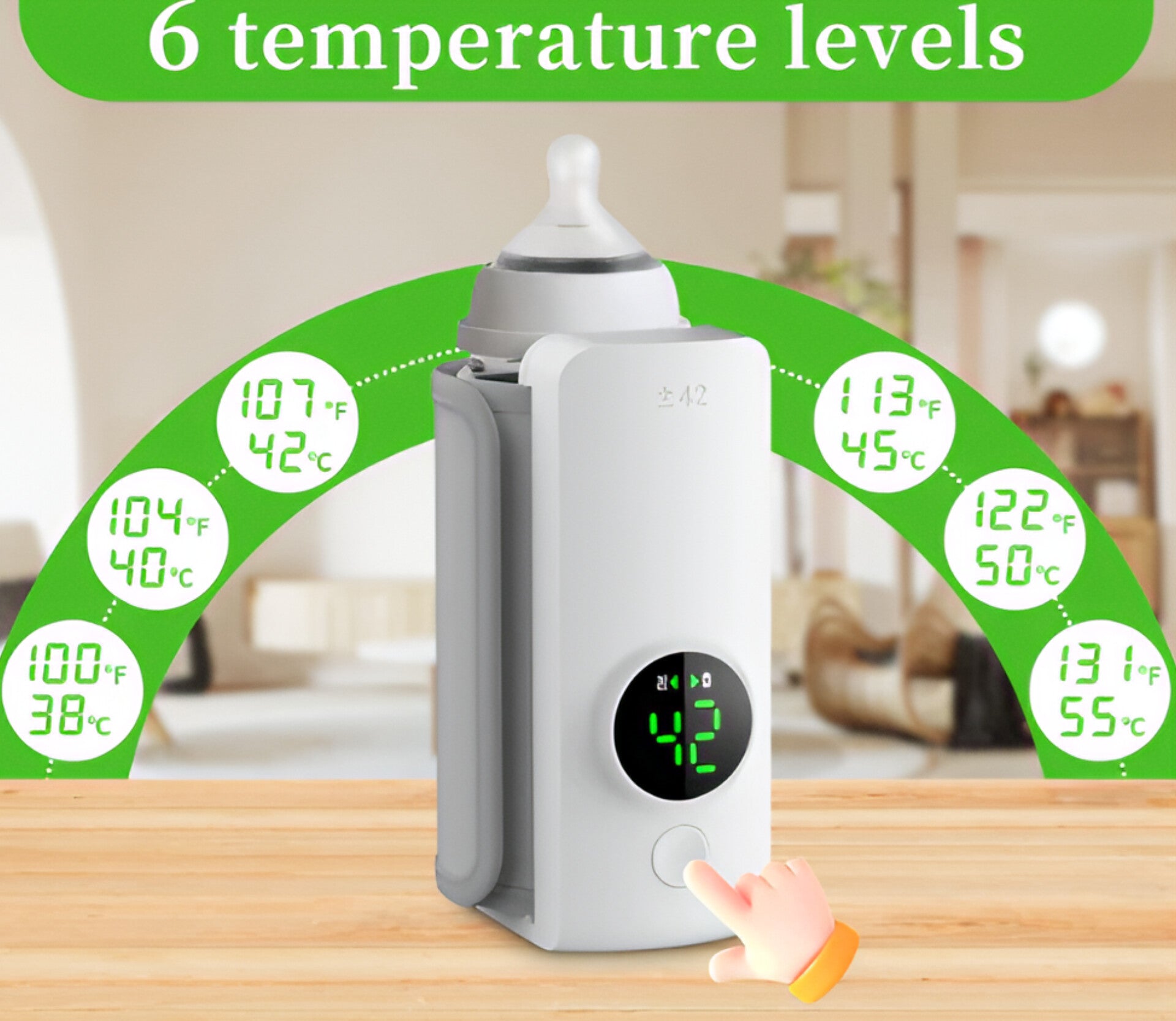 Portable Baby Bottle Warmer with Temperature Display | Fast & Safe Milk Heating
