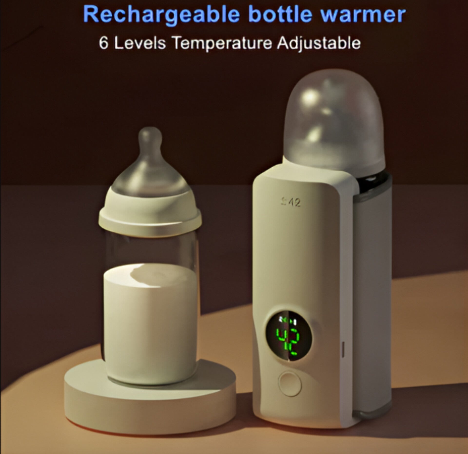 Portable Baby Bottle Warmer with Temperature Display | Fast & Safe Milk Heating