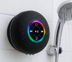 Mini Bluetooth Shower Speaker with RGB Lights | Waterproof Suction Cup | Wireless Bathroom Music Player with Mic