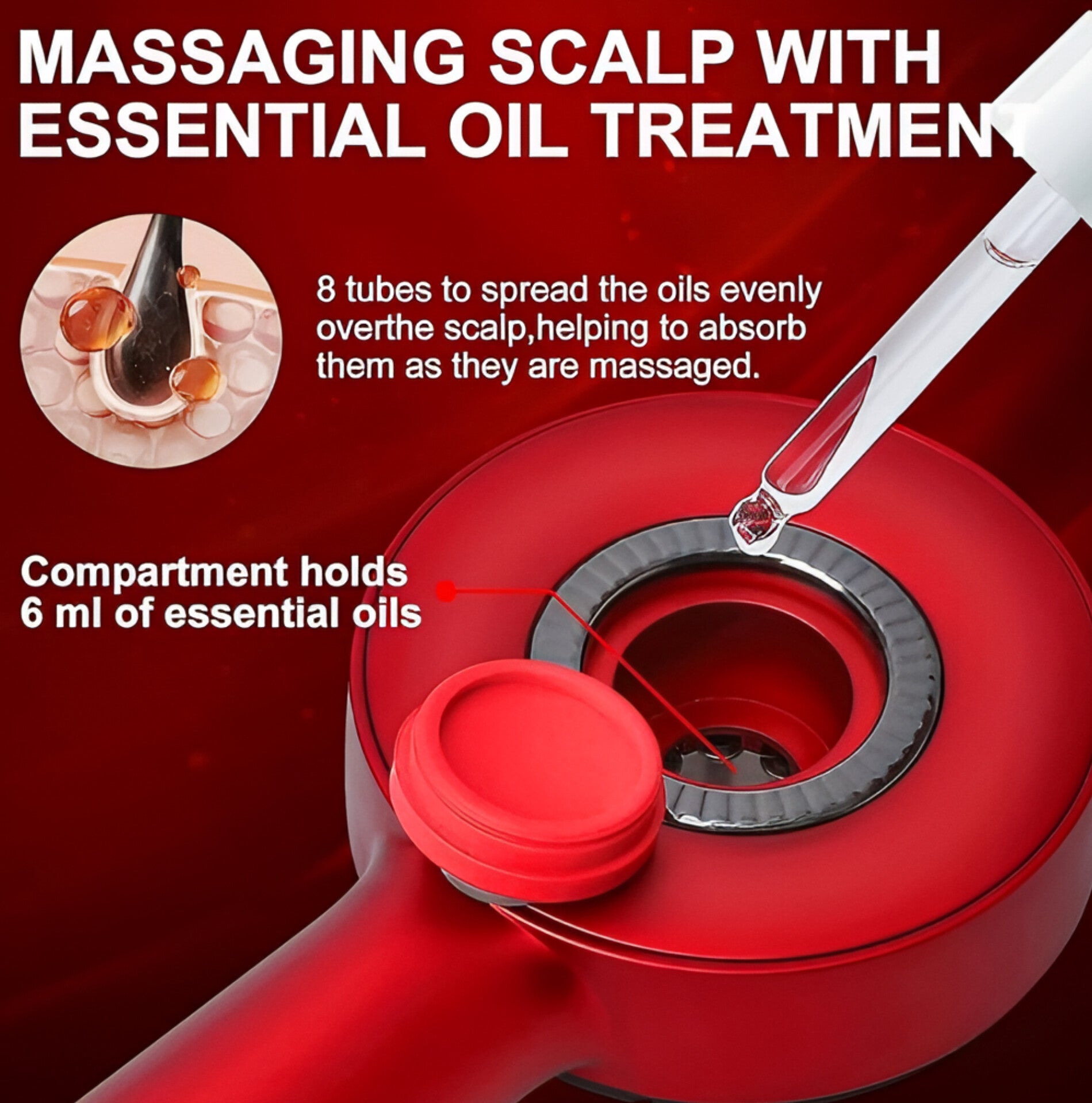 RelaxAura Premium Head Scalp Electric Massager Comb