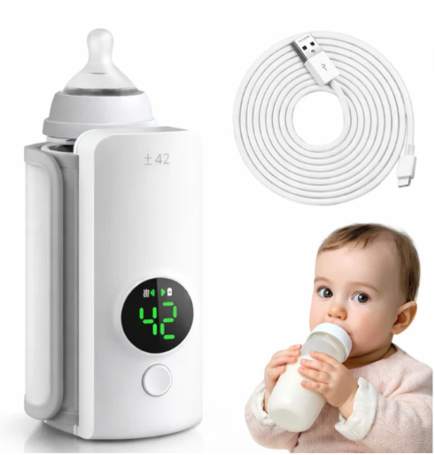 Portable Baby Bottle Warmer with Temperature Display | Fast & Safe Milk Heating