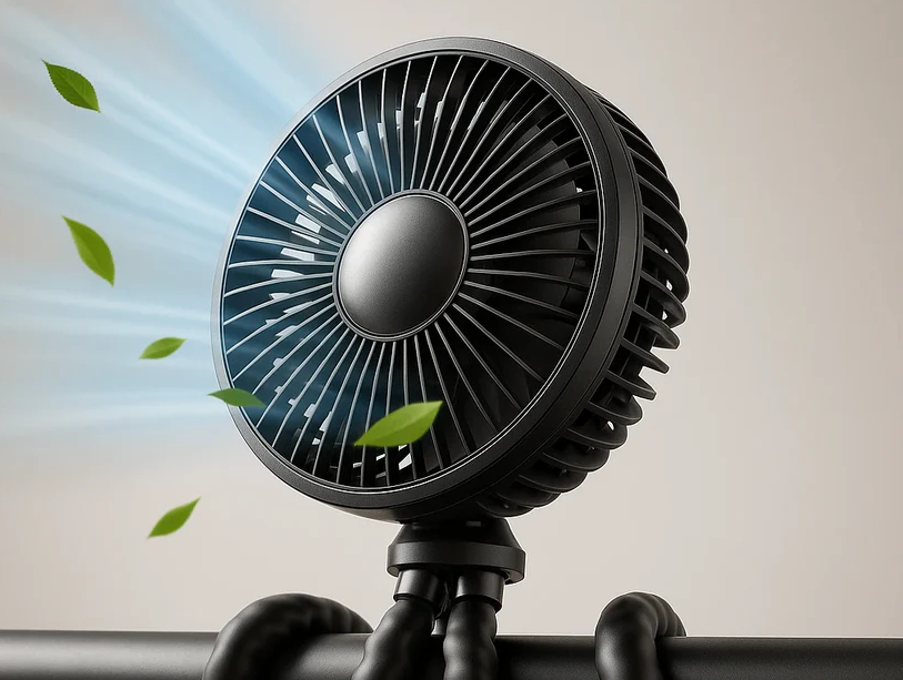 Multi-Use Stroller Cooling Fan – Flexible, Rechargeable & Baby-Safe Breeze