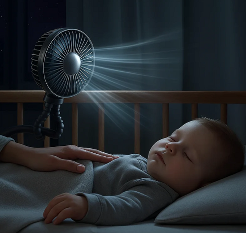 Multi-Use Stroller Cooling Fan – Flexible, Rechargeable & Baby-Safe Breeze