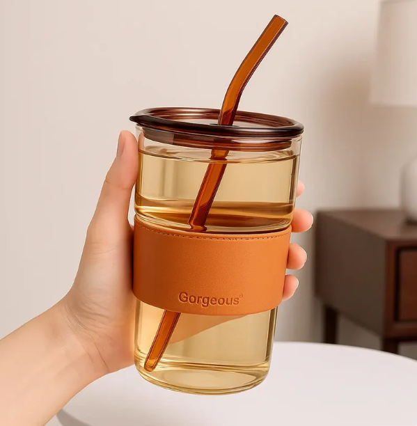 Grip Glass Sipper Bottle – Stylish, Durable & Eco-Friendly