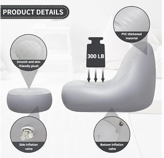 Inflatable Sofa Chair with Footstool