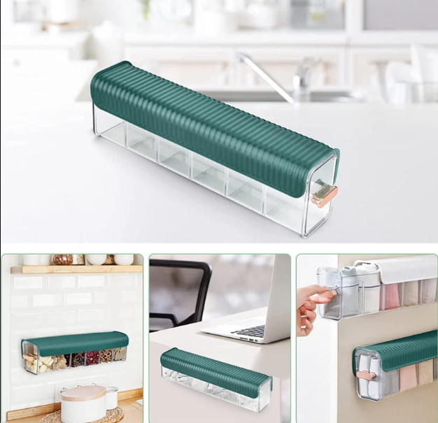 6-Cell Wall Mount Drawer Organizer – Acrylic Storage Box for Socks, Underwear & Accessories