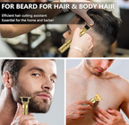 Professional Cordless Hair Trimmer for Men – Dragon Style T-Blade Grooming Kit (Gold)
