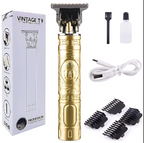 Professional Cordless Hair Trimmer for Men – Dragon Style T-Blade Grooming Kit (Gold)